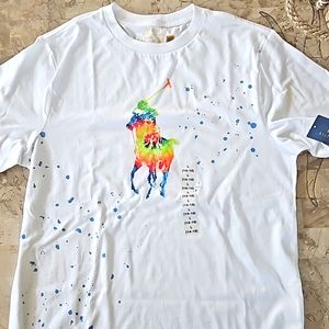 BNWT BOYS POLO RALPH LAUREN PAINT SPLATTER T SHIRT. RETAILS $49.50.  Size LARGE